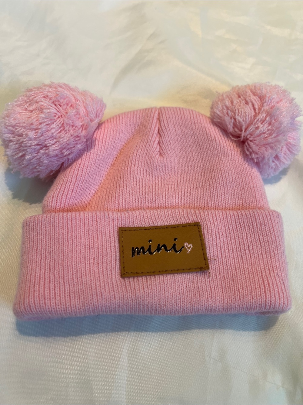 “Bundle 10/$13” Baby girl winter hat Mini Heart Pink Pom Beanie for baby toddler